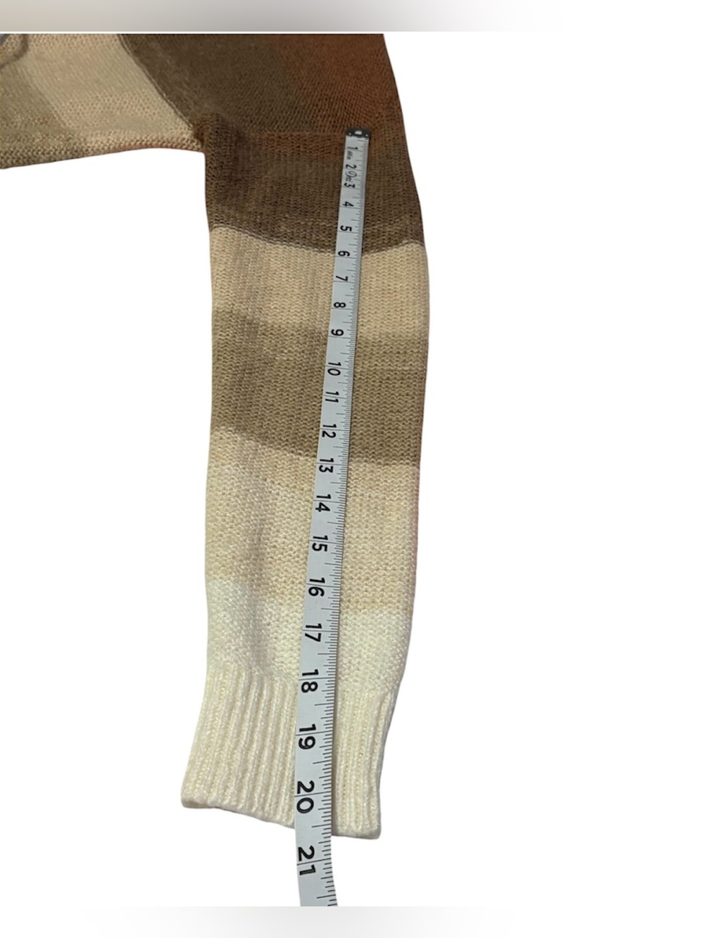 Lilly Pulitzer Brown Beige Cream Striped Crew Neck Long Sleeve Knit Sweater M - Picture 7 of 7